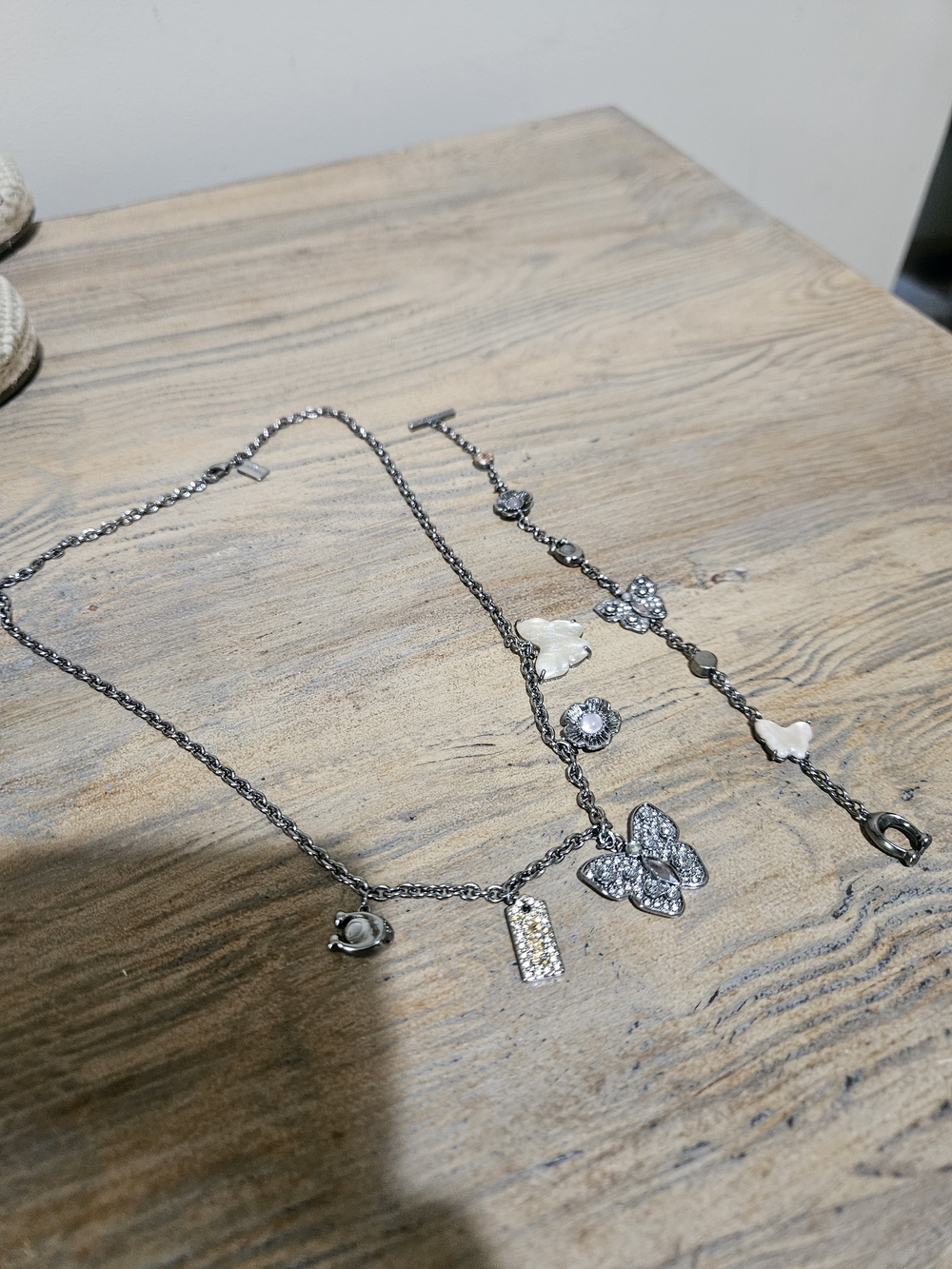 Coach Butterfly Charm Necklace& Braclet Set